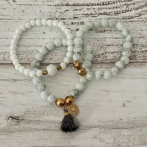 Set of 3 Boho Beaded Stretch Bracelets